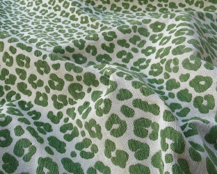Ткань гобелен Леопард зелень 140 см