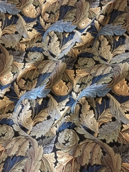 Ткань гобелен Листья синие 170 см