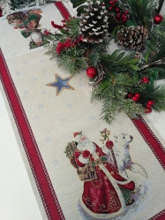 Дед Мороз и белый мишка Салфетка 40х100 см