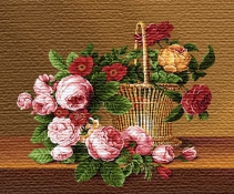Гобелен Букет с жёлтой розой 50х50