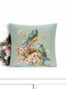 Английский сад Весна птички Наволочка голубой фон 45х45 см