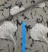 Гобеленовая ткань Тюльпаны У. Моррис (чб) 175 см