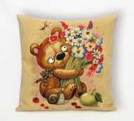 Медвежонок с цветами 45х45