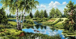 Гобелен Пейзаж с утками 135х70
