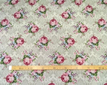 Ткань гобелен Розы Дамаск цветы бежевый фон 280 см