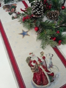 Дед Мороз и белый мишка Салфетка 44х140 см